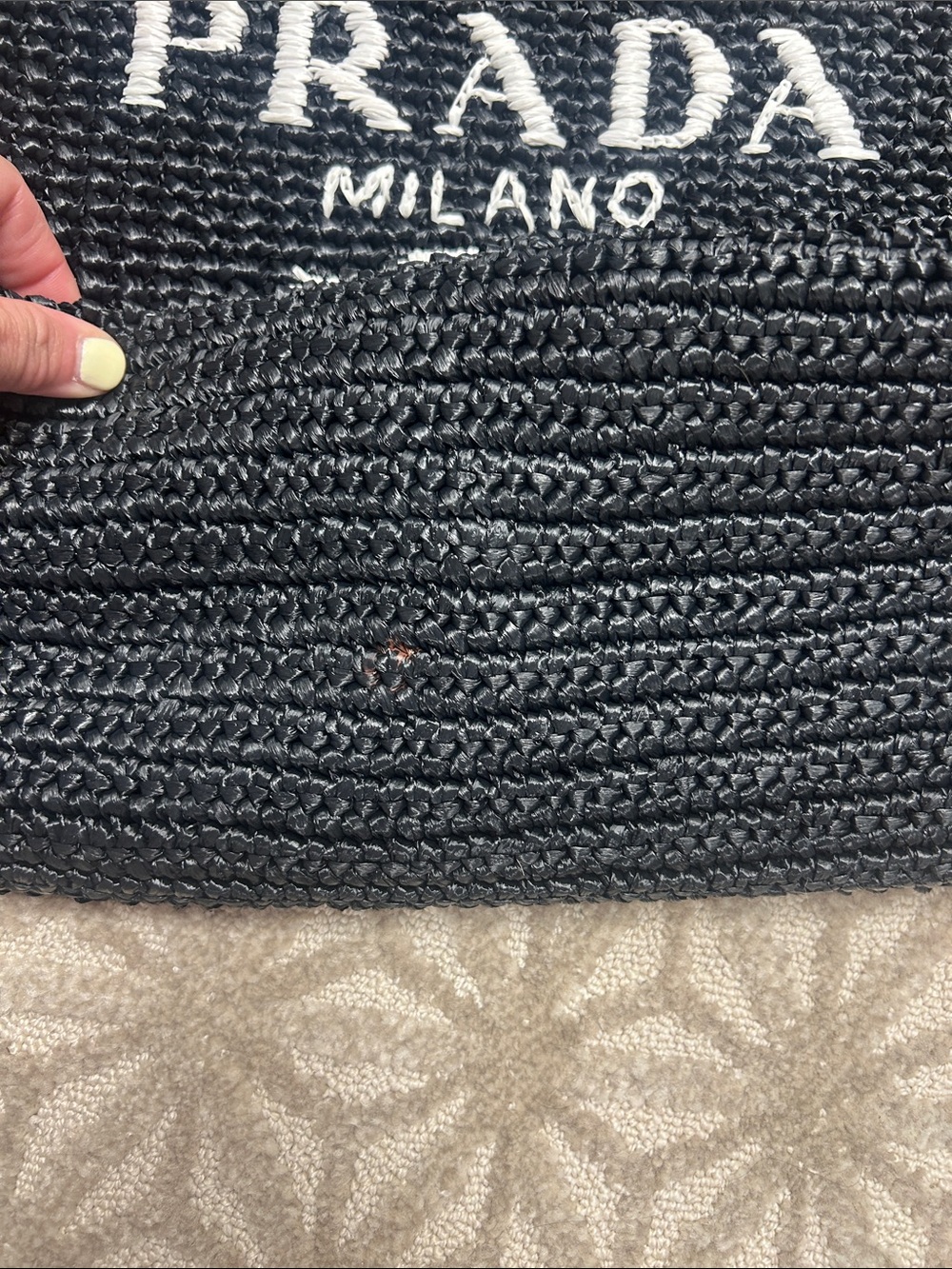 Prada Black Woven Milano Tote - Picture 4 of 6